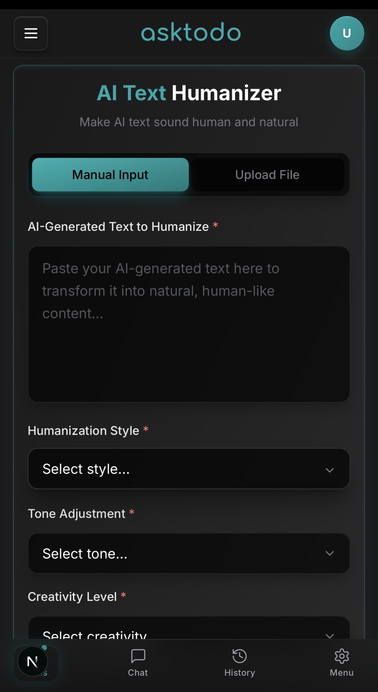 Paraphrase Tool Mobile Interface - AI Text Rewriting